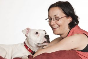 Dr. Allenspach and her dog.